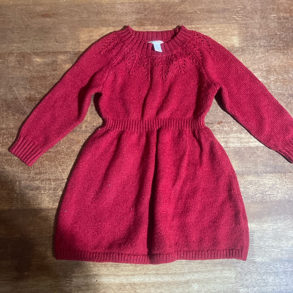 Cat & Jack Toddler Sweater Dress 2T – Red‎ Knit Long Sleeve Fall/Winter Dress